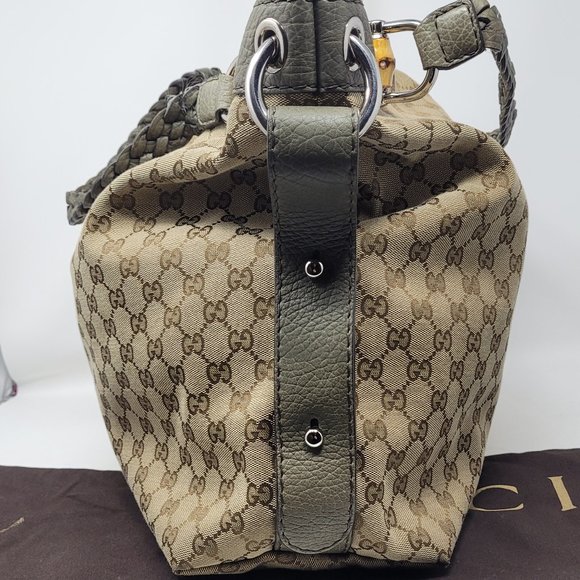 GUCCI Monogram Bamboo Tassel Shoulder Bag - Picture 4 of 14
